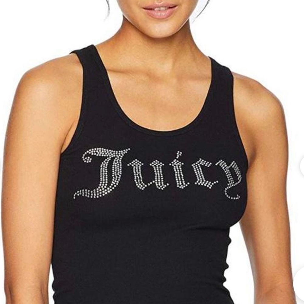 Juicy Couture Bling U Black Tank with Rhinestone Detail Size XL - Picture 6 of 6